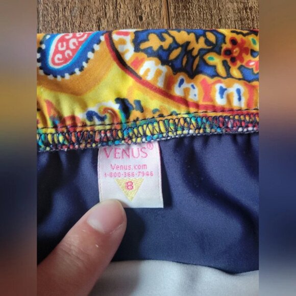 Venus Navy Orage Paisley 2 Piece Set Bikini Swimsuit - Picture 4 of 11